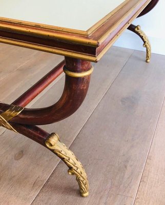 Carved and Gilt Wood Coffee Table from Maison Hirch, 1940s-BA-988189