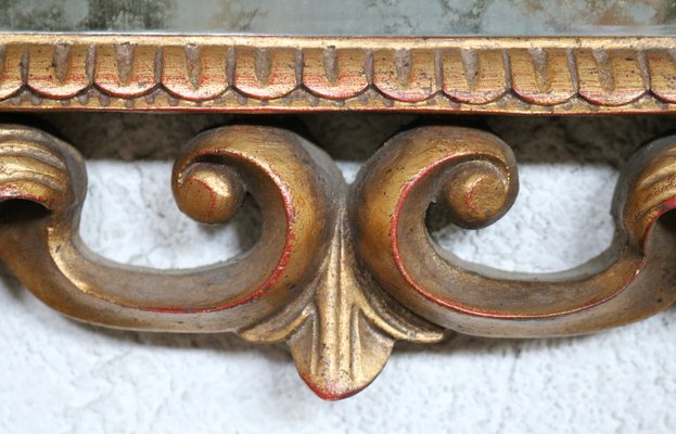 Carved and Golden Mirror in Linden Wood, 1970s-IYX-1735362