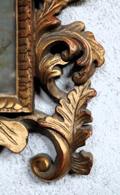 Carved and Golden Mirror in Linden Wood, 1970s-IYX-1735362