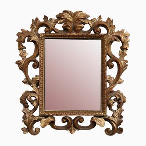 Carved and Golden Mirror in Linden Wood, 1970s-IYX-1735362