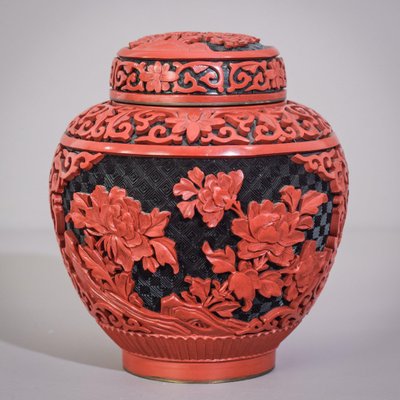 Carved and Lacquered Chinese Ginger Jar-AOI-1106800