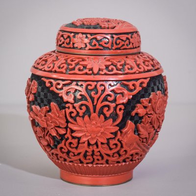 Carved and Lacquered Chinese Ginger Jar-AOI-1106800