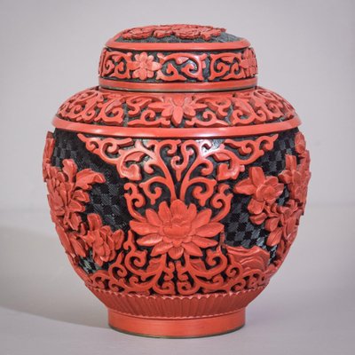 Carved and Lacquered Chinese Ginger Jar-AOI-1106800