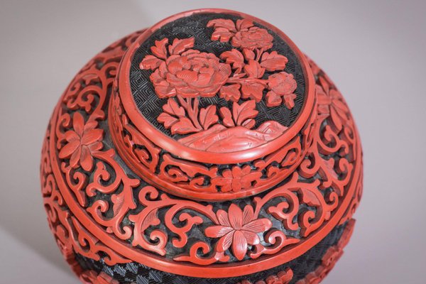 Carved and Lacquered Chinese Ginger Jar-AOI-1106800