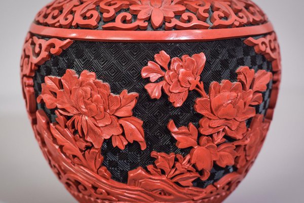 Carved and Lacquered Chinese Ginger Jar-AOI-1106800