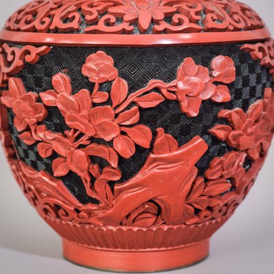 Carved and Lacquered Chinese Ginger Jar-AOI-1106800