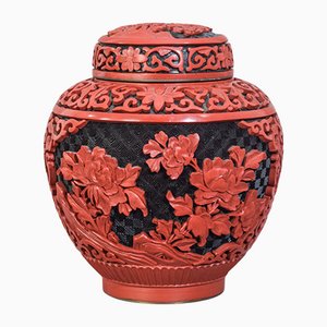 Carved and Lacquered Chinese Ginger Jar-AOI-1106800