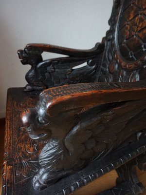 Carved Black Forest Armchair, 1880s-EA-1821387