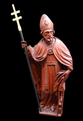 Carved Boxwood Statue of Saint Eloi-RIK-1764094