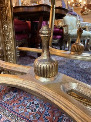 Carved Gilt Wood Marble Top Console Table with Mirror-NSG-1717785