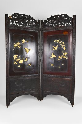 Carved & Inlaid Shibayama Folding Screen, Japan, 1890-XNH-1176438