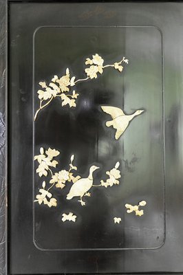 Carved & Inlaid Shibayama Folding Screen, Japan, 1890-XNH-1176438