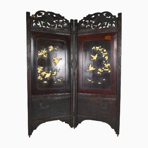 Carved & Inlaid Shibayama Folding Screen, Japan, 1890-XNH-1176438