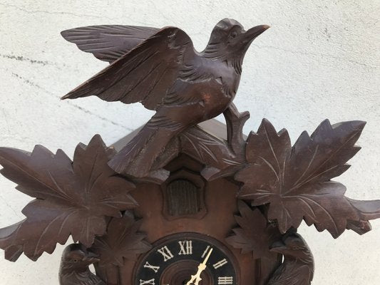 Carved Large Cuckoo Clock with Birds, 1940s-WQQ-1315090