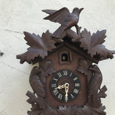 Carved Large Cuckoo Clock with Birds, 1940s-WQQ-1315090