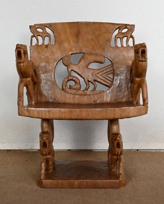 Carved Mahogany Chair, 1950s-RVK-1440776