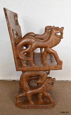 Carved Mahogany Chair, 1950s-RVK-1440776