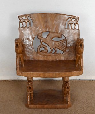 Carved Mahogany Chair, 1950s-RVK-1440776