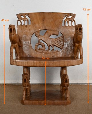 Carved Mahogany Chair, 1950s-RVK-1440776