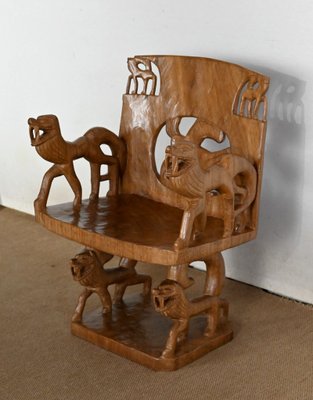 Carved Mahogany Chair, 1950s-RVK-1440776