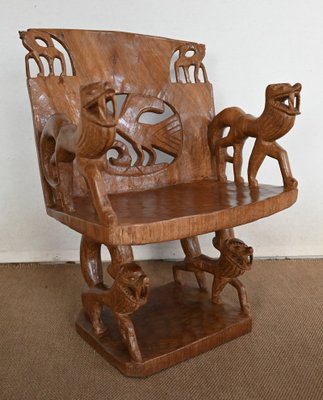 Carved Mahogany Chair, 1950s-RVK-1440776