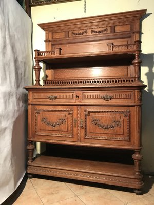 Carved Oak Chest of Drawers with Extension, 1920s-WQQ-1240895