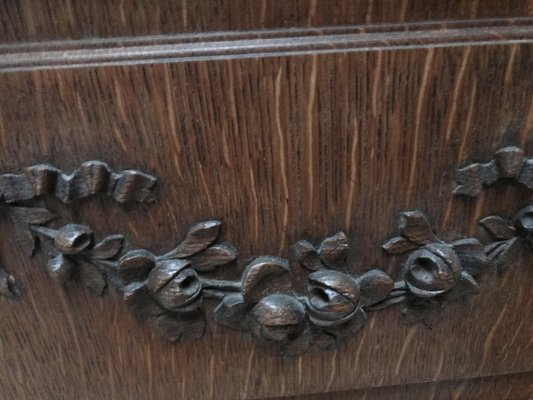 Carved Oak Chest of Drawers with Extension, 1920s-WQQ-1240895