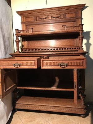 Carved Oak Chest of Drawers with Extension, 1920s-WQQ-1240895