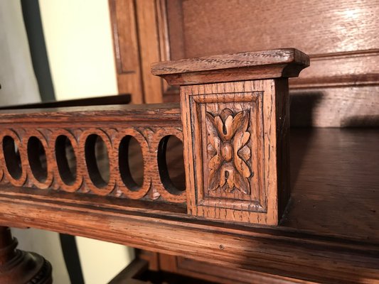 Carved Oak Chest of Drawers with Extension, 1920s-WQQ-1240895