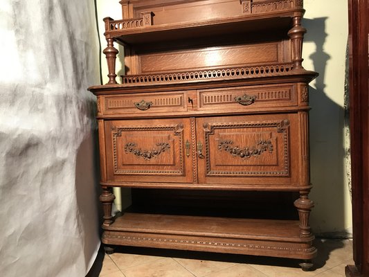 Carved Oak Chest of Drawers with Extension, 1920s-WQQ-1240895