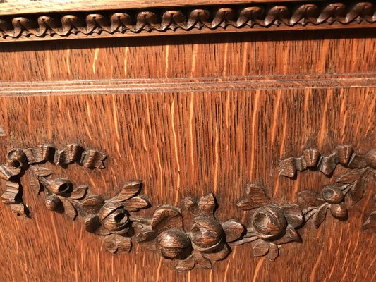 Carved Oak Chest of Drawers with Extension, 1920s-WQQ-1240895