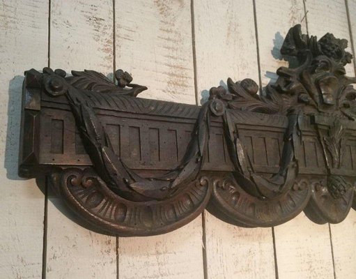 Carved Oak Wall Sculpture-BA-1365683