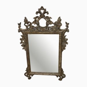 Carved & Silvered Wood Wall Mirror, 1910s-DCO-1250407