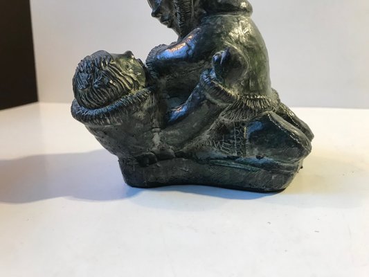 Carved Stone Wrestling Eskimos by A Wolf for The Wolf Sculptures, 1970s-LCR-864669