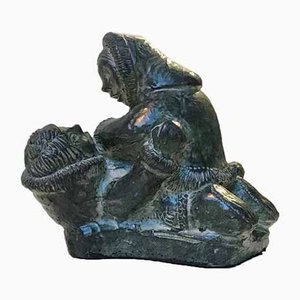 Carved Stone Wrestling Eskimos by A Wolf for The Wolf Sculptures, 1970s-LCR-864669