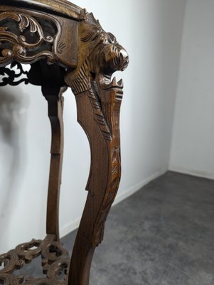 Carved Stool with Chimera Decoration-HLV-2033127