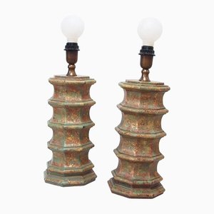 Carved Table Lamps from Palladio, Italy, 1970s, Set of 2-LCV-1437864