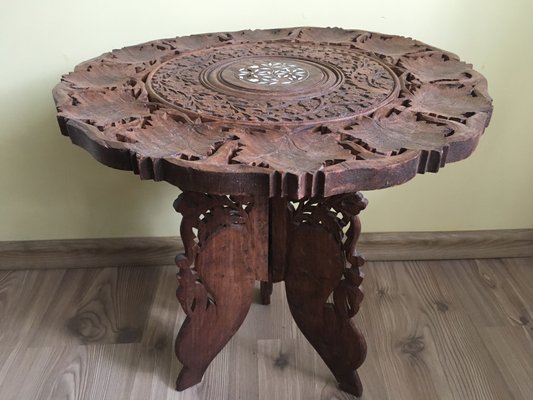 Carved Teak Coffee Table, 1970s-WQQ-692617