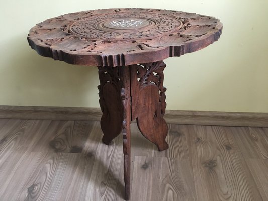 Carved Teak Coffee Table, 1970s-WQQ-692617