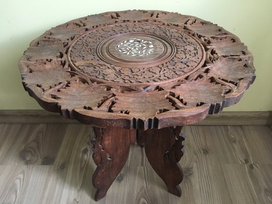 Carved Teak Coffee Table, 1970s-WQQ-692617