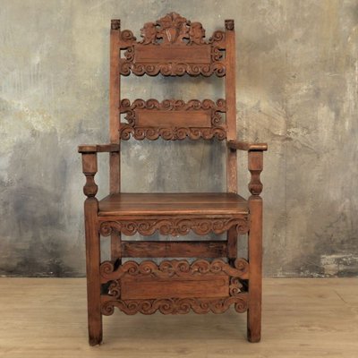 Carved Throne Chair, 1880s-WK-820031