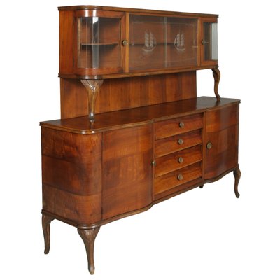 Carved Walnut and Burl Walnut Chippendale Sideboard from Testolini E Salviati, 1920s-NJV-568620