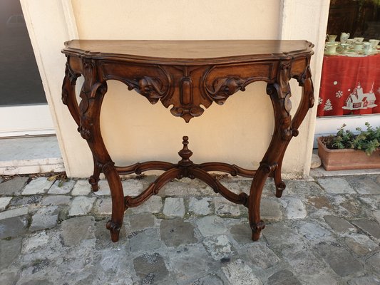 Carved Walnut Console Table, 1800s-ZFY-1153494