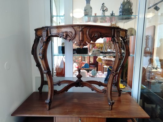 Carved Walnut Console Table, 1800s-ZFY-1153494