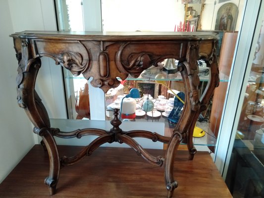 Carved Walnut Console Table, 1800s-ZFY-1153494