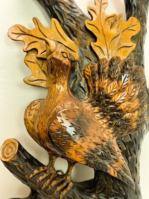 Carved Wood Black Forest Wall Sculpture Telephone with Bird, 1920s-WZZ-1702719