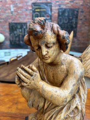 Carved Wooden Angel, 1890s-WSZ-1743194