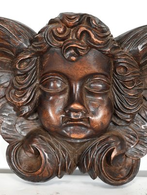 Carved Wooden Cherubs, Late 19th Century, Set of 2-RVK-1395825