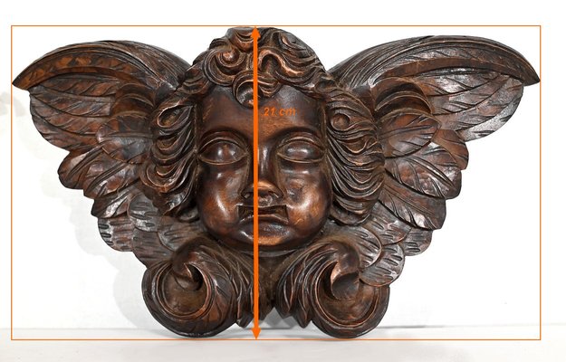 Carved Wooden Cherubs, Late 19th Century, Set of 2-RVK-1395825