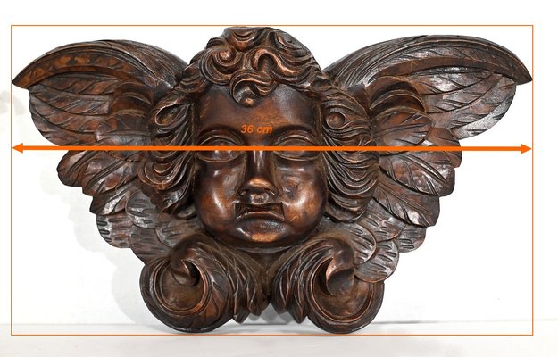 Carved Wooden Cherubs, Late 19th Century, Set of 2-RVK-1395825